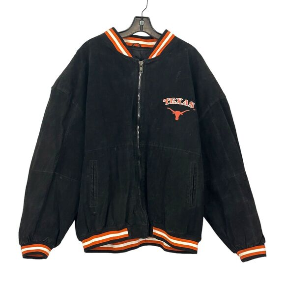 Texas UT Longhorns Jacket Vintage Suede Leather Football SEC Men's 2XL XXL